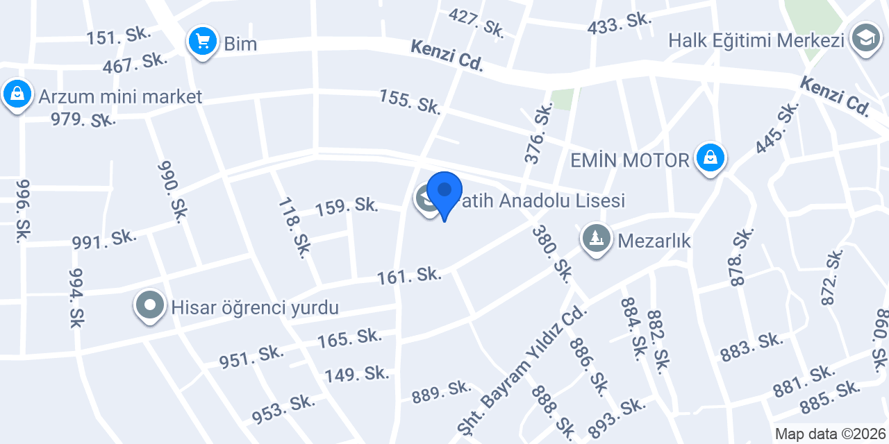 Fatih Anadolu Lisesi konumu