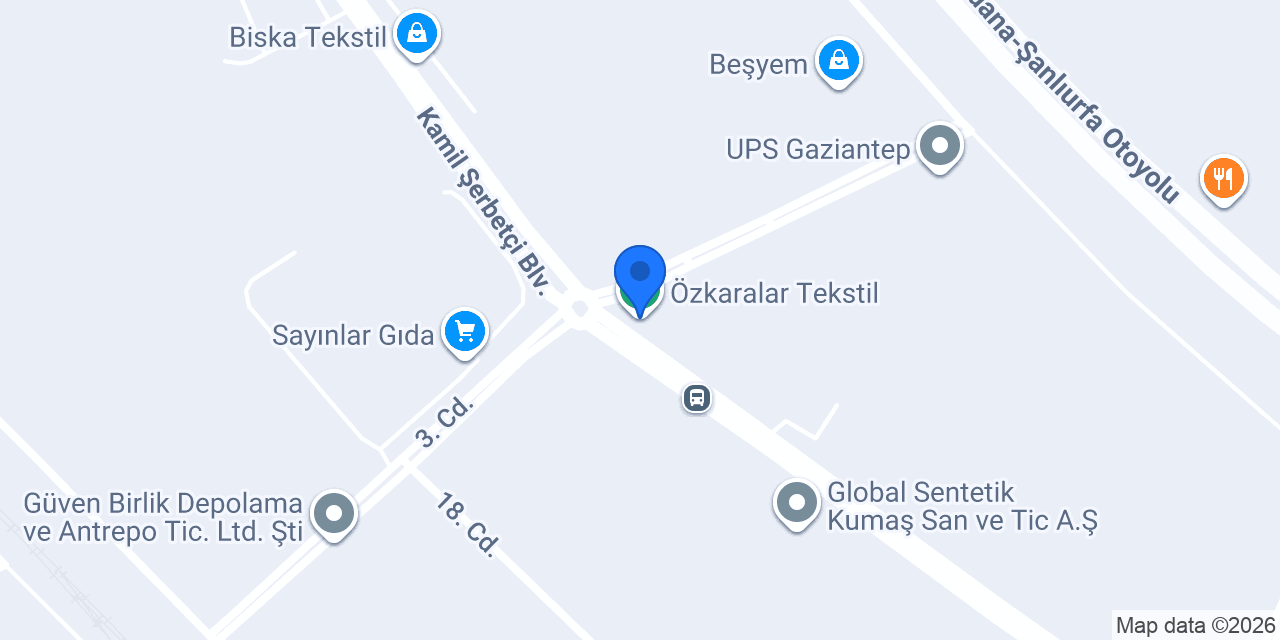 Özkaralar Tekstil konumu
