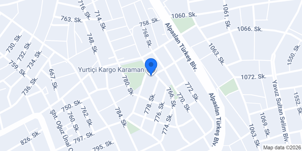 Yurtiçi Kargo Karaman konumu