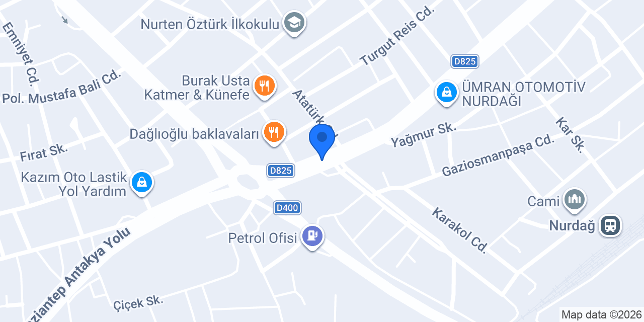 ŞENOL OTOMOTİV NURDAĞI konumu