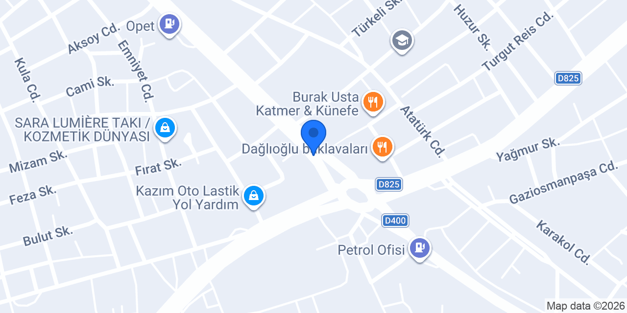 DenizBank İslahiye Şubesi konumu