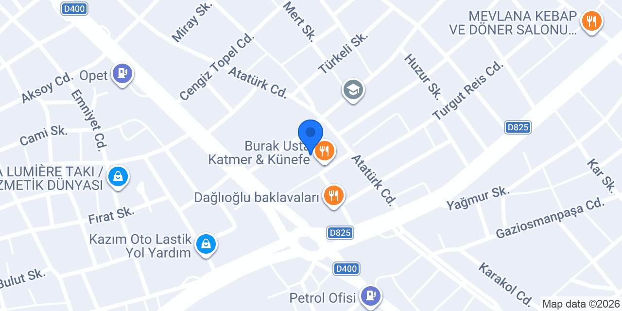 Çerkezoğlu Baklava konumu