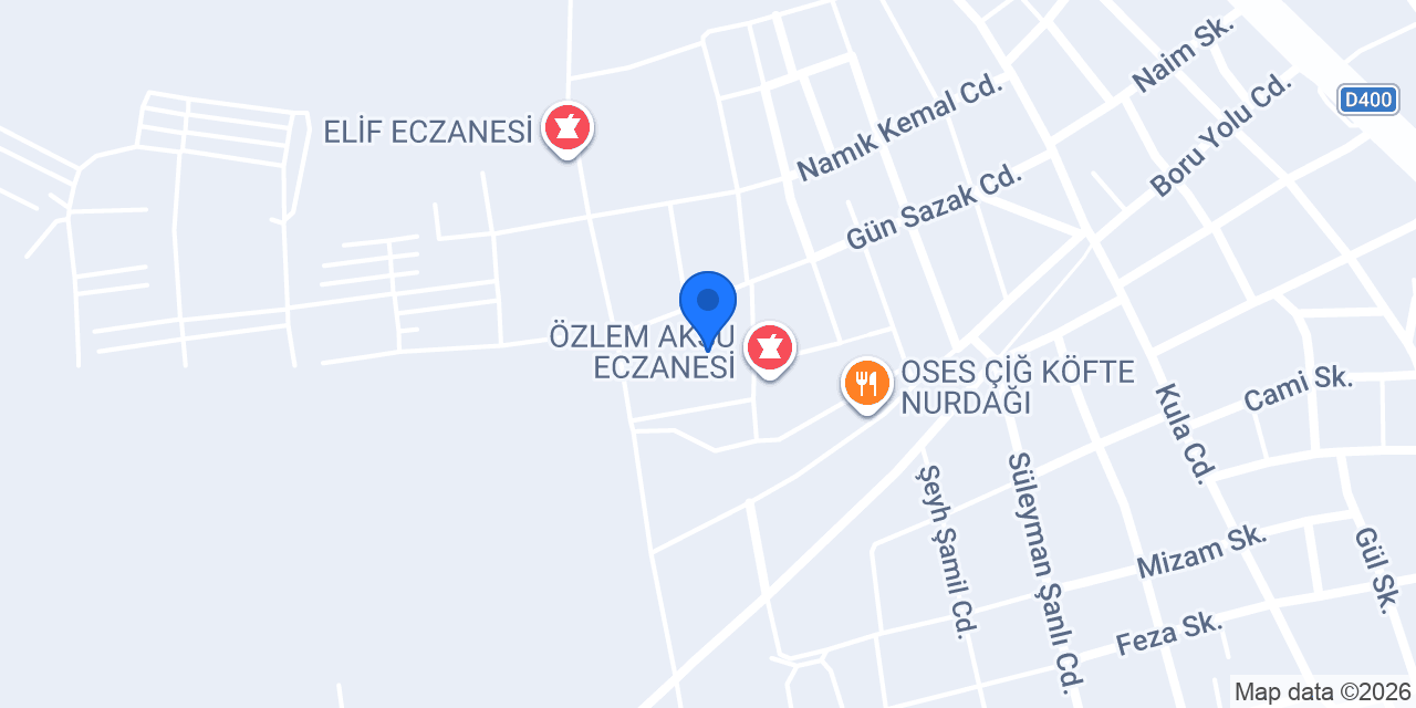 Nurdağı Adliyesi konumu