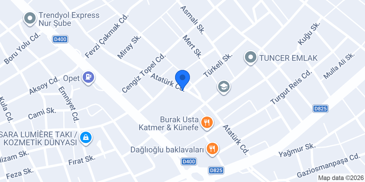 Asilzade künefe ve katmer konumu