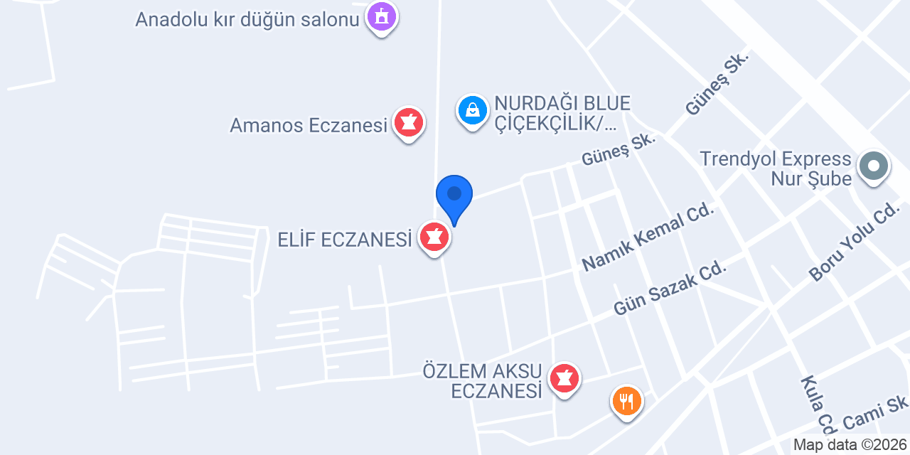 Nurdağı Millet KıraathanesiKütüphanesi konumu