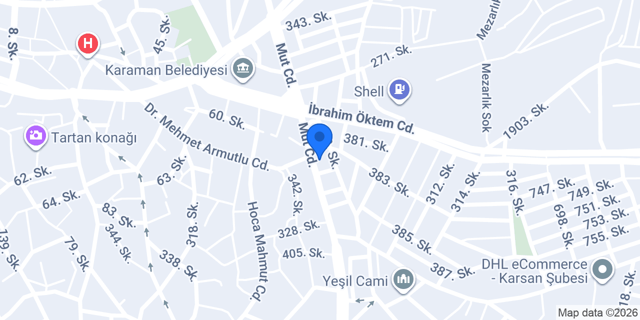 Gerçek Av Malzemeleri konumu