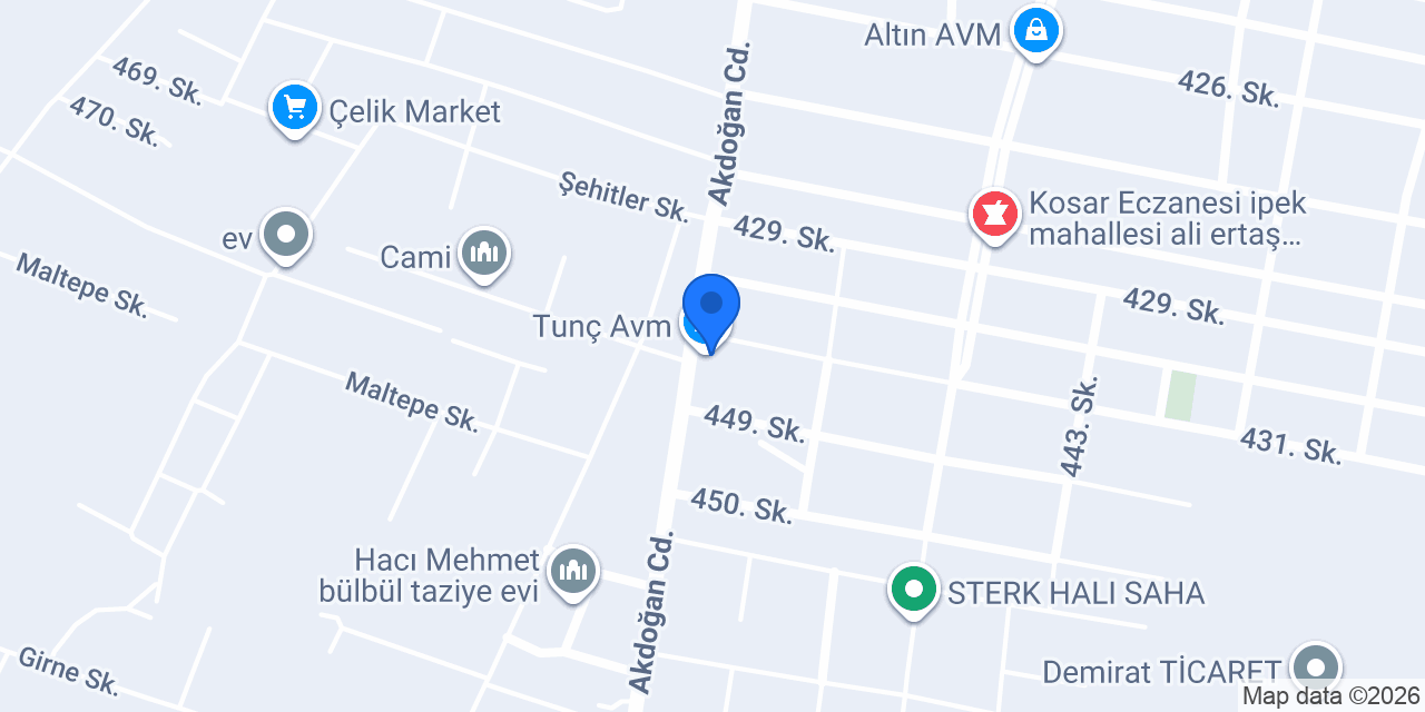 Tunç Avm konumu