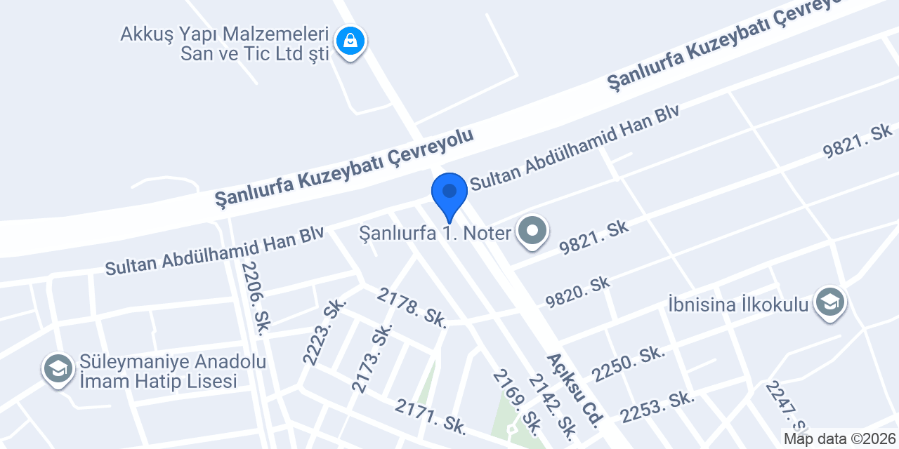 Şanlıurfa İnegöl Mobilya konumu