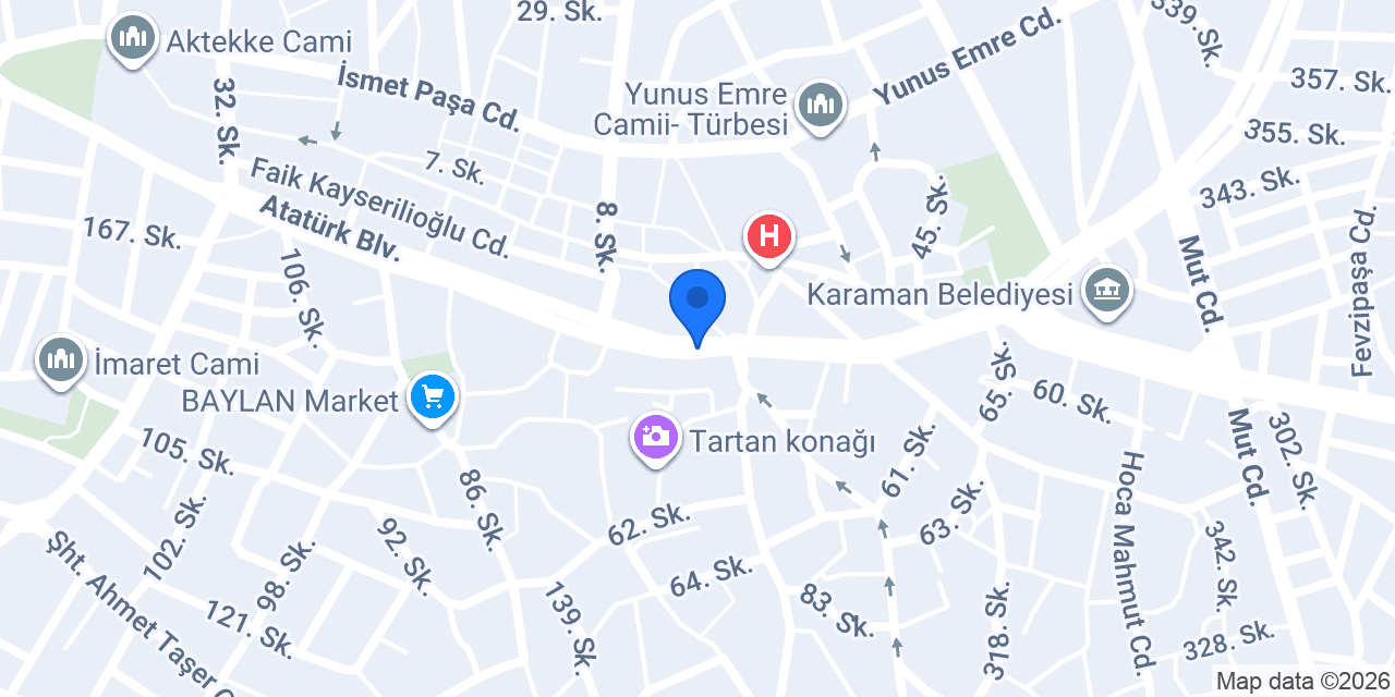 Emlak Katılım Karaman Şubesi konumu
