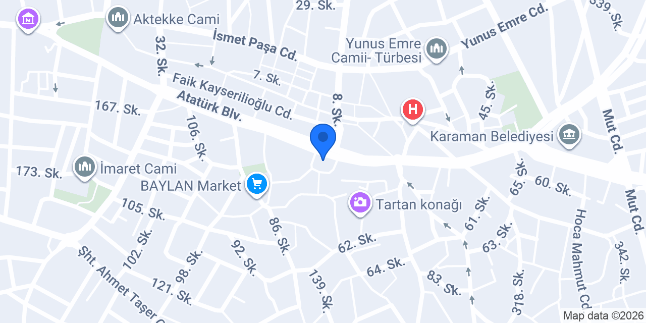 Eminevim Karaman Şube konumu