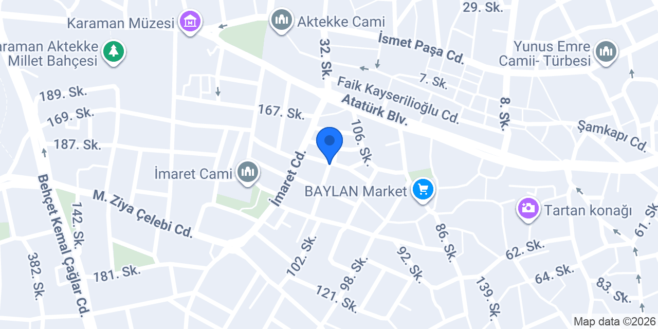 Karaman Şahin Mobilya konumu