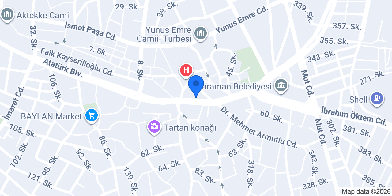 Katılımevim Karaman Şube konumu