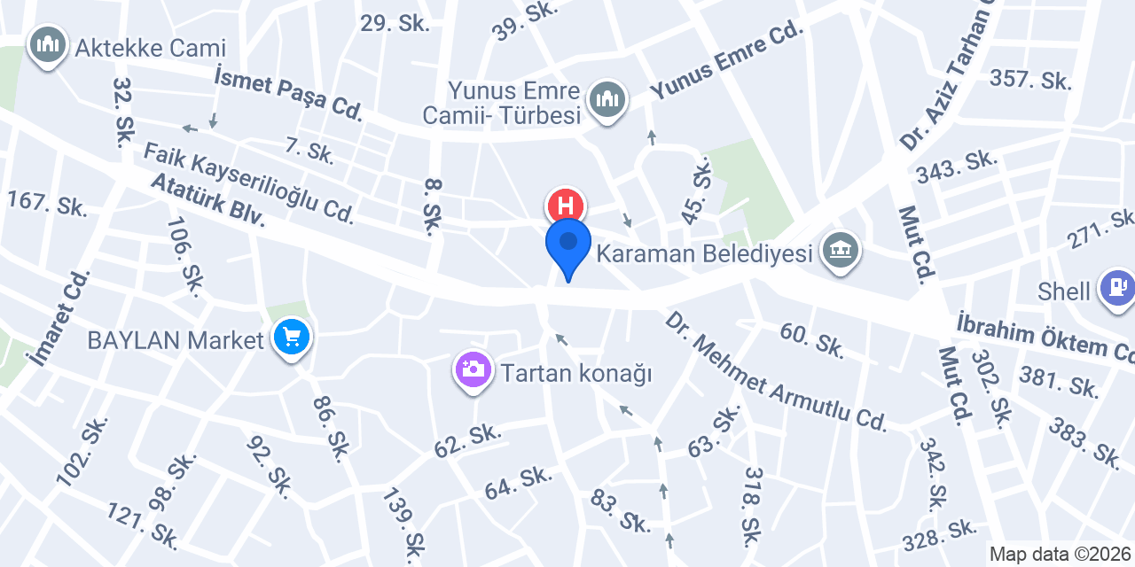 DenizBank Karaman Şubesi konumu