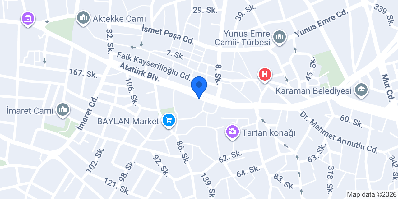 Kuveyt Türk Karaman Şubesi konumu
