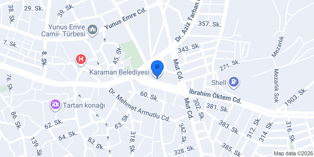 Karaman Belediyesi konumu