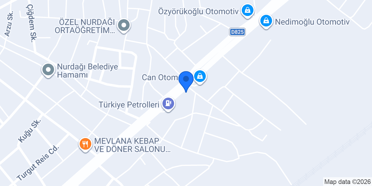 YAKUP AUTO NURDAĞI konumu