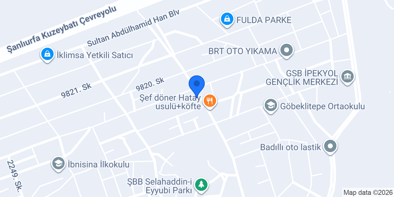 Şanlıurfa Damla Döner konumu