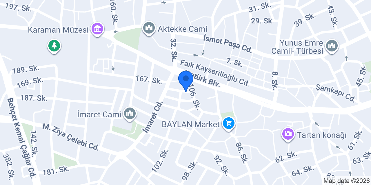 Öz Güçlü Mobilya konumu