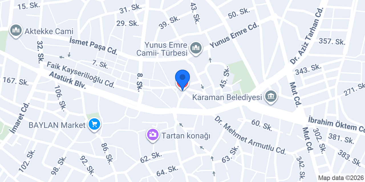 Karaman Tıp Merkezi konumu