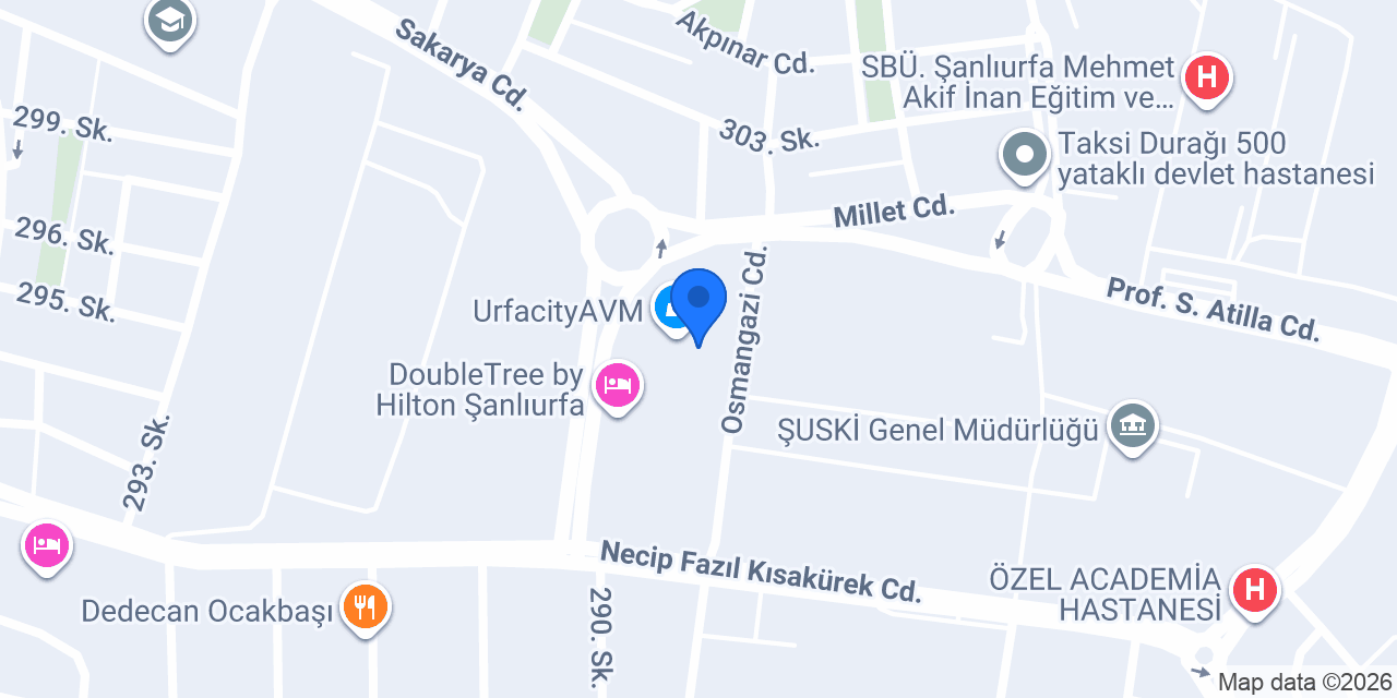 Pasaport Pizza Urfa City Avm konumu