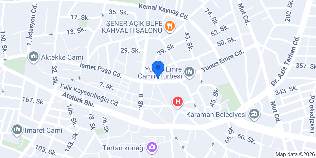 KARAMANda EMEK TAKSİ konumu