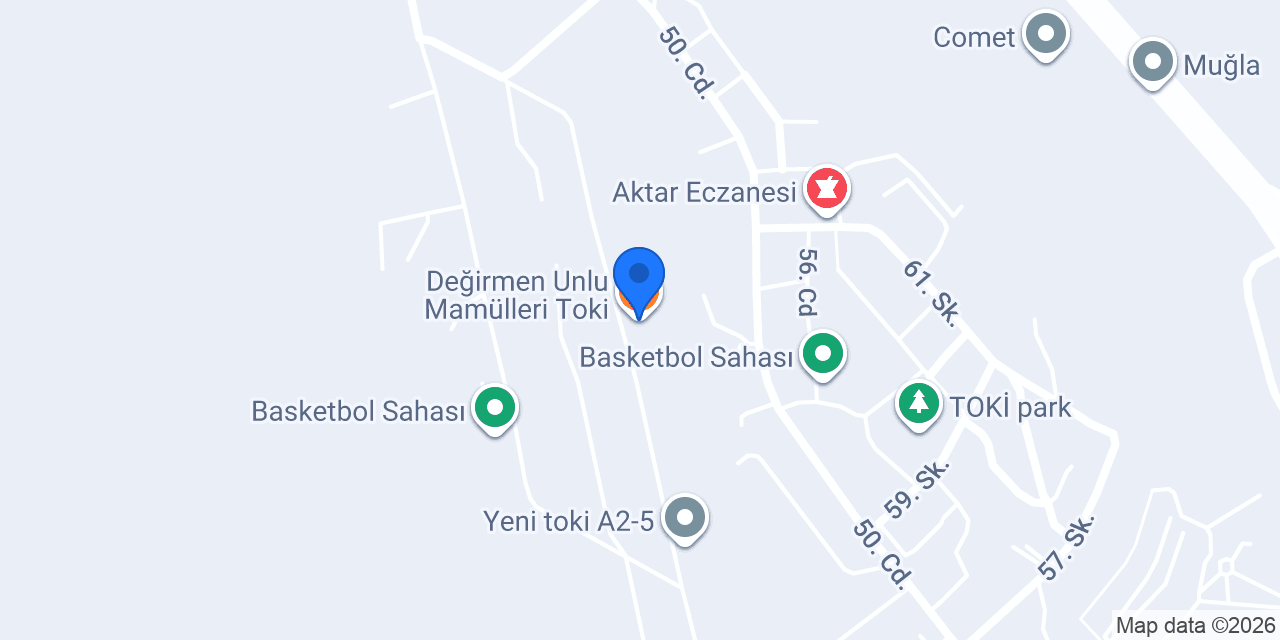 Değirmen Unlu Mamülleri Toki konumu