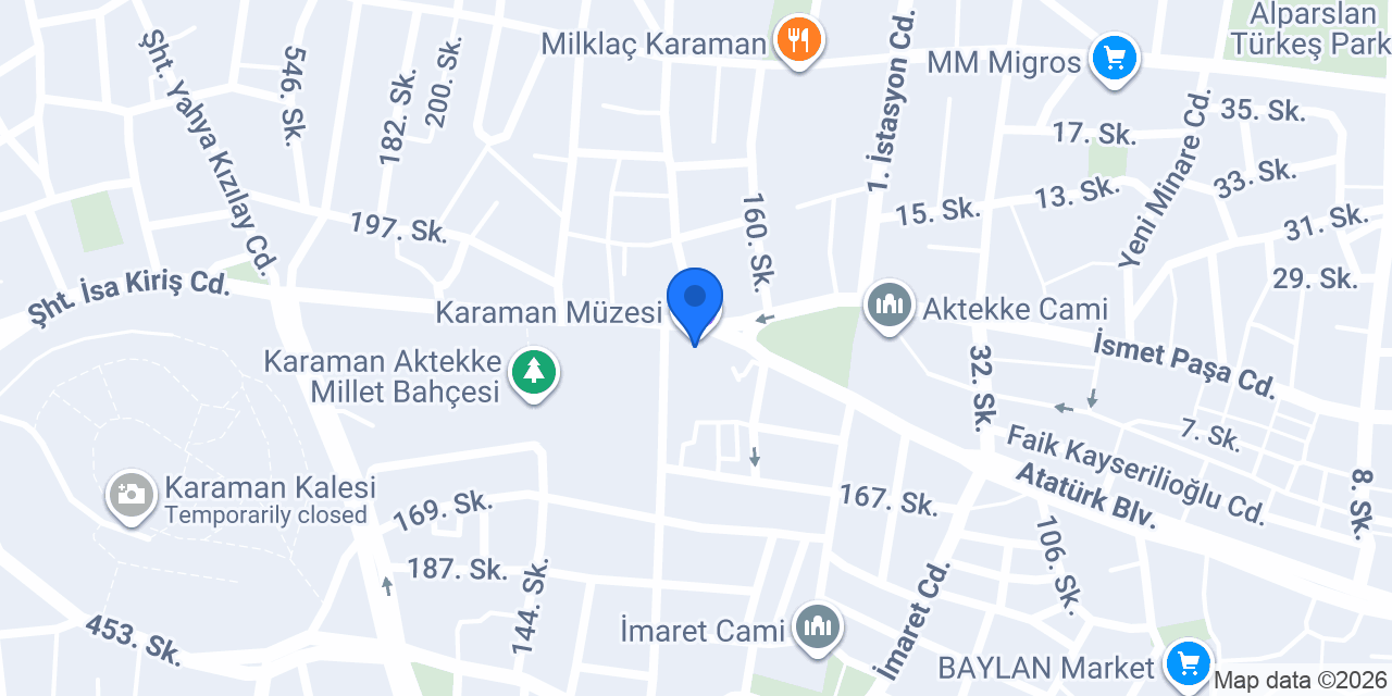 Karaman Müzesi konumu