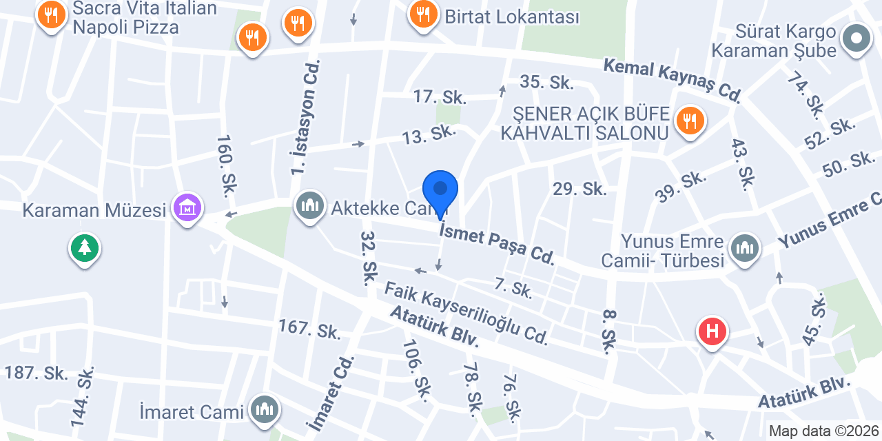 Orkide Restoran konumu