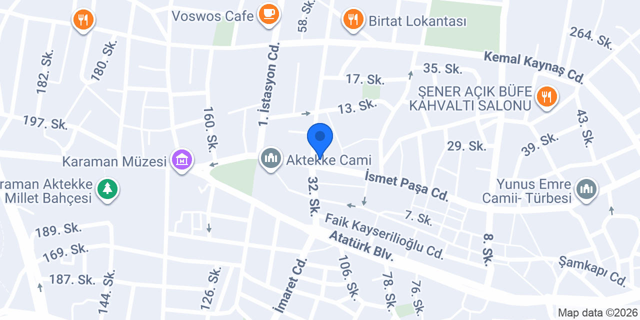 Asya Optik & Lens Karaman konumu
