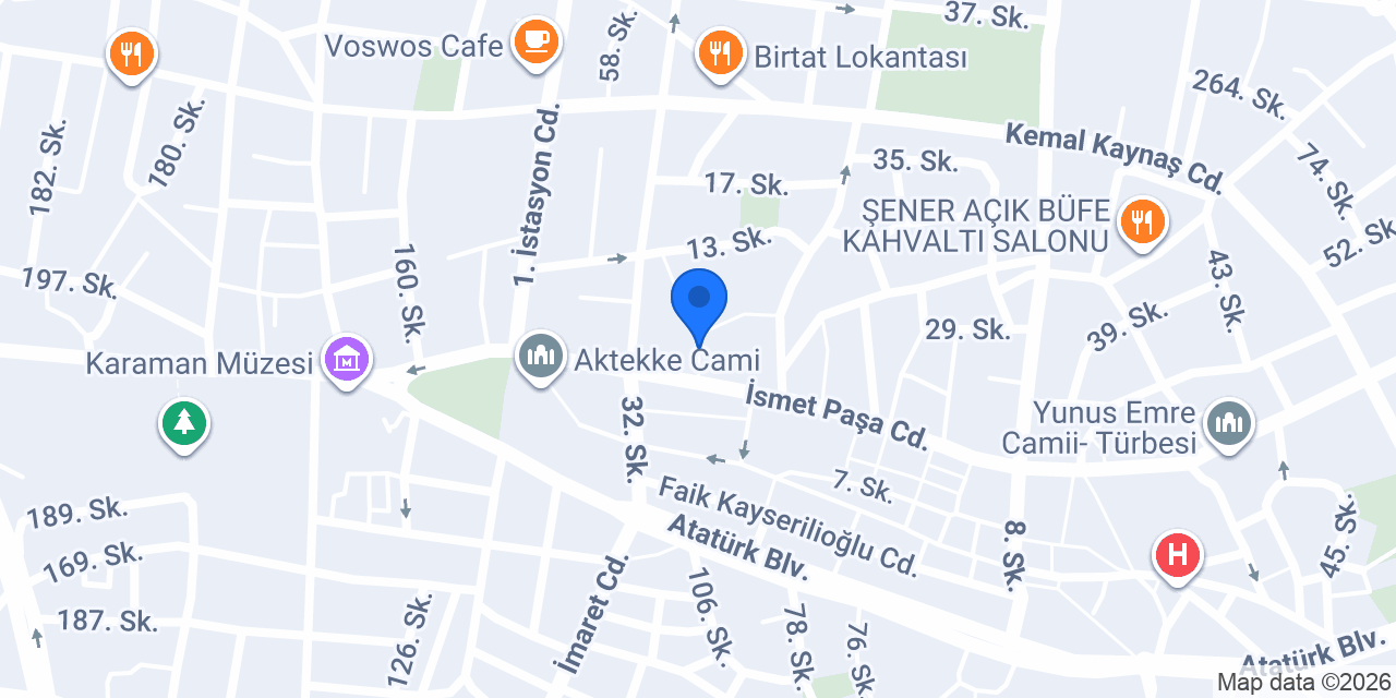 KARAMAN İŞLER KİTABEVLERİ konumu