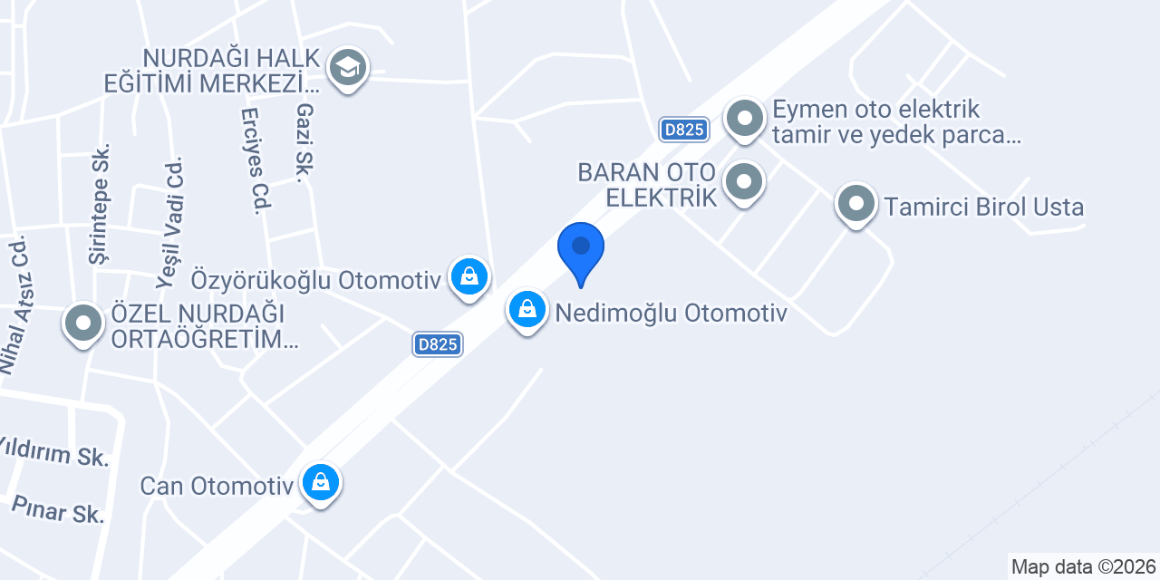 Özcan Otomotiv konumu