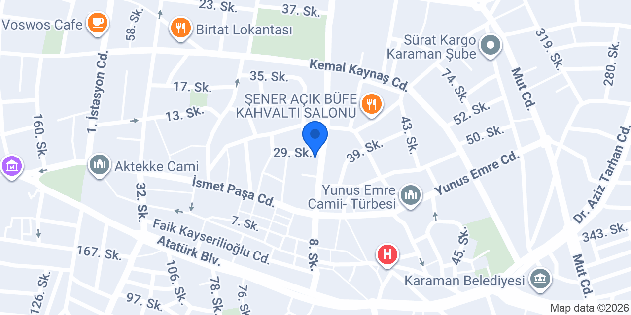 Karaca Optik konumu