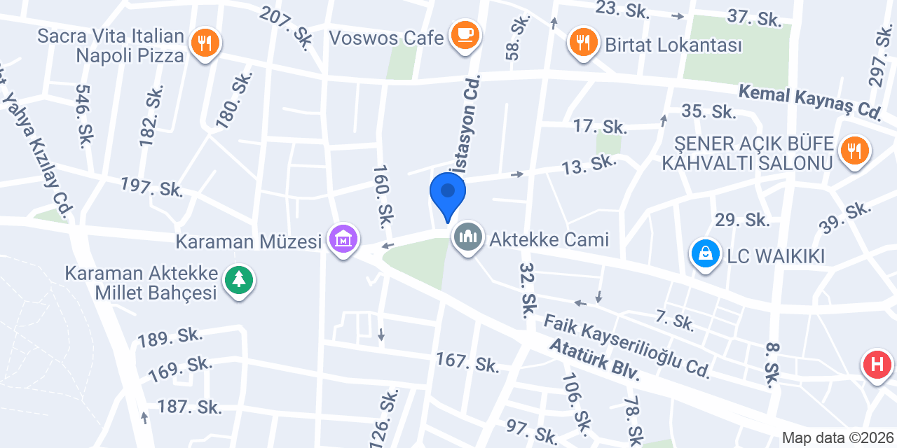 Halkbank Karaman Şubesi konumu