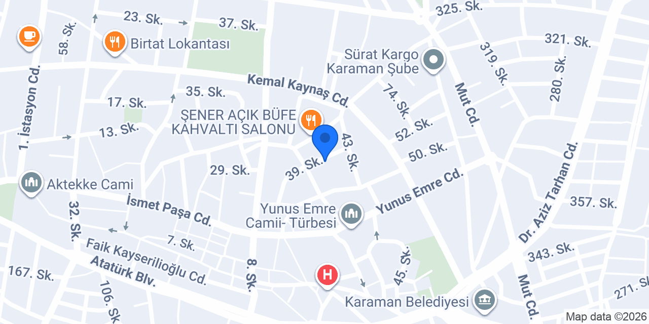 Karaman Yuvam Mobilya konumu