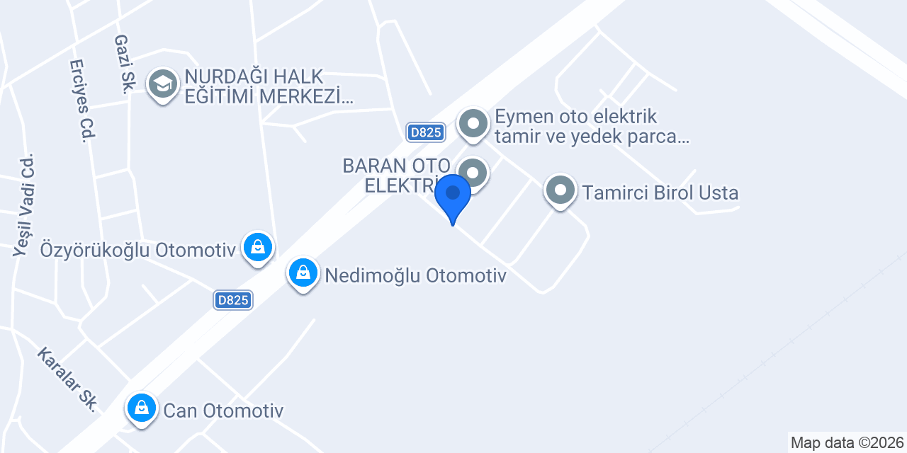 Nurdağı pilot garage ekspertiz konumu
