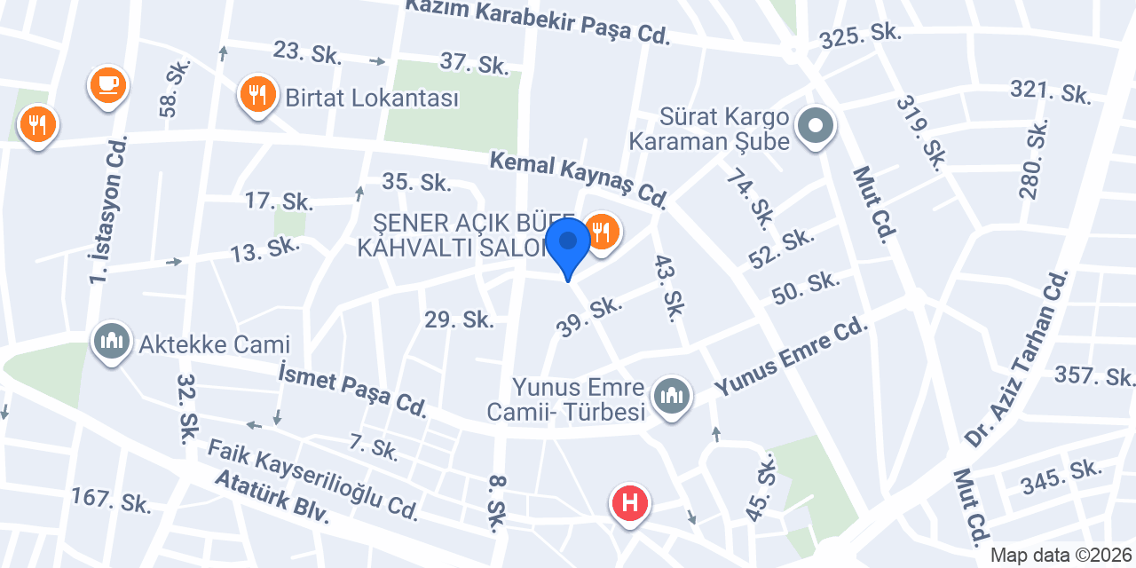 EFE EMLAK KARAMAN konumu