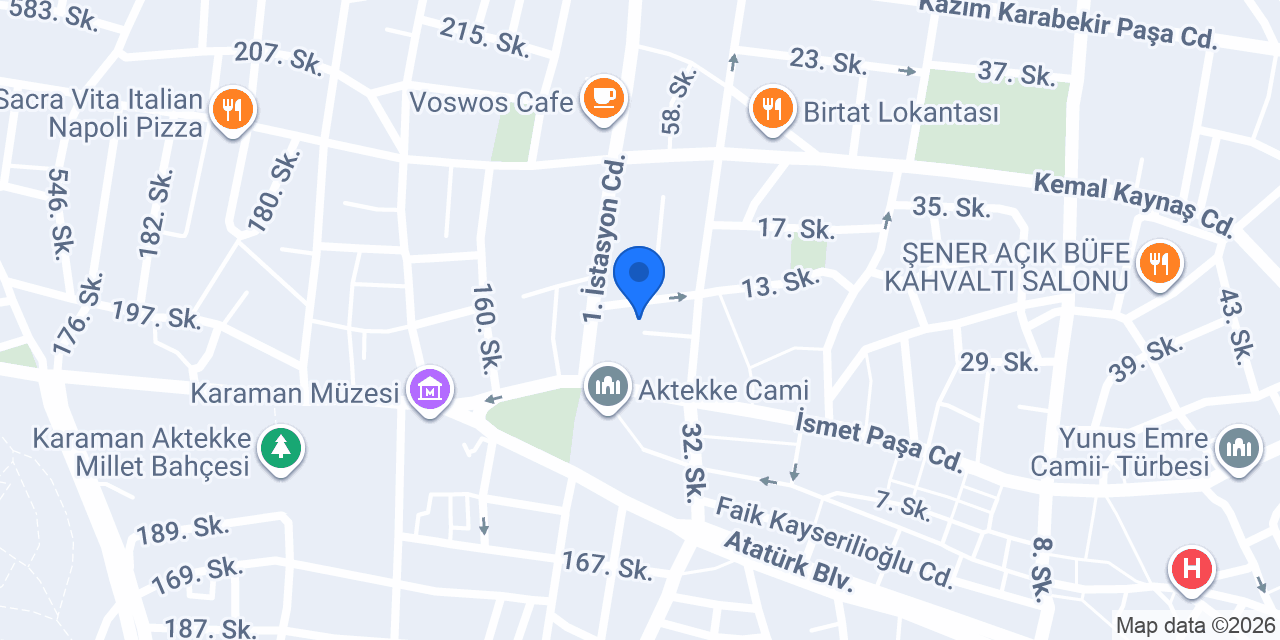anıl çiçekçilik karaman konumu