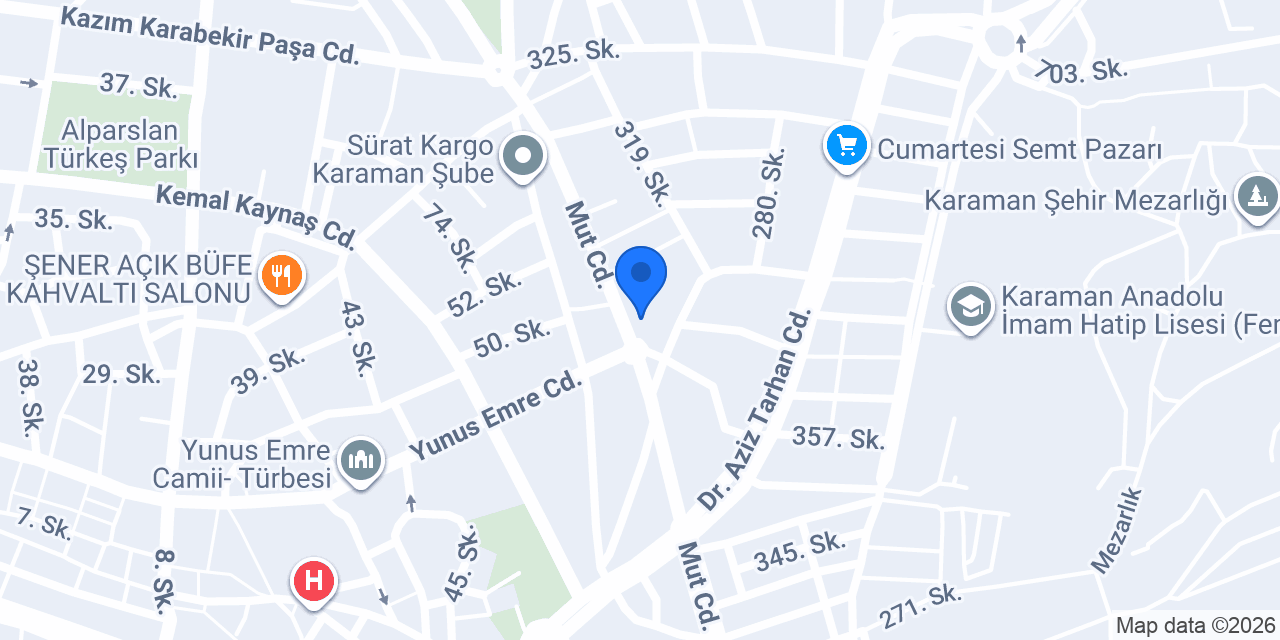Efem Elektrik Avize Karaman konumu