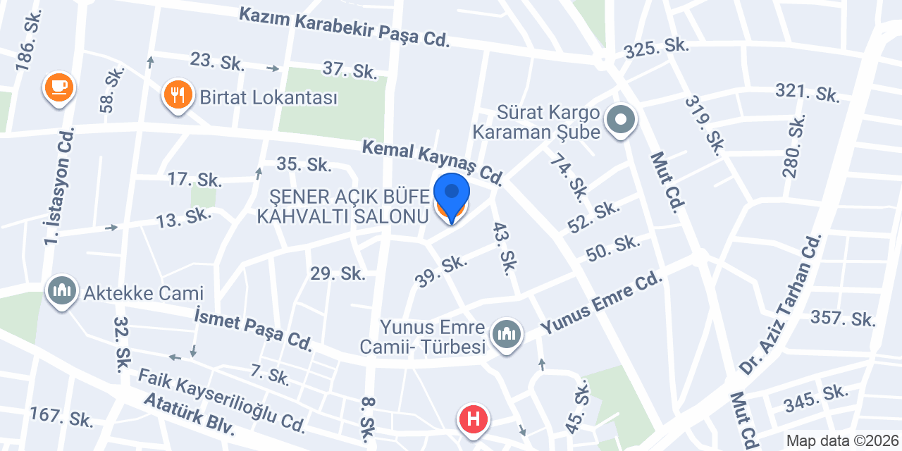 ŞENER AÇIK BÜFE KAHVALTI SALONU konumu