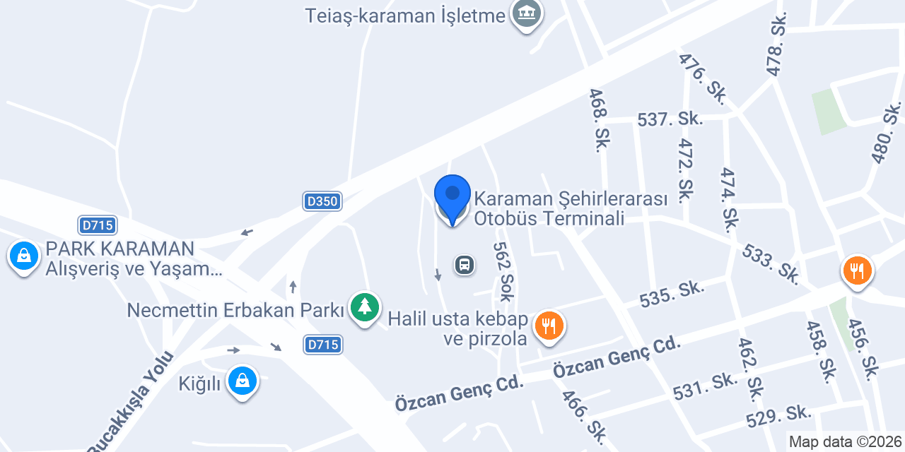 KARAMAN OTOGAR TAKSi konumu