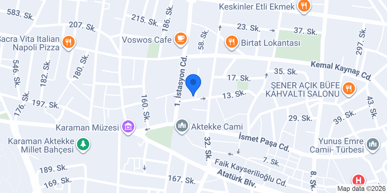 KARAMAN LARENDE SAĞLIK KABİNİ konumu