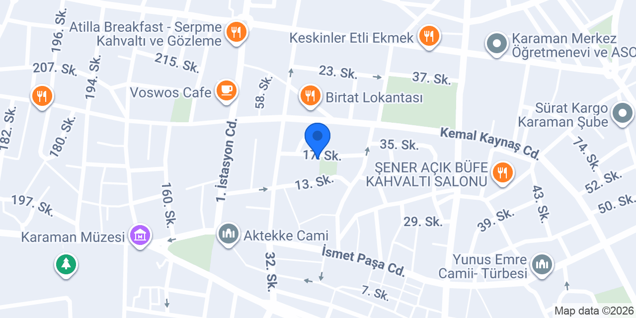 KARAMAN KÜLTÜR KİTABEVİ konumu