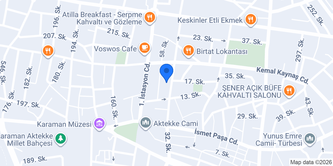 Sinpaş Yapı Tasarruf Sandığı Karaman Şube konumu