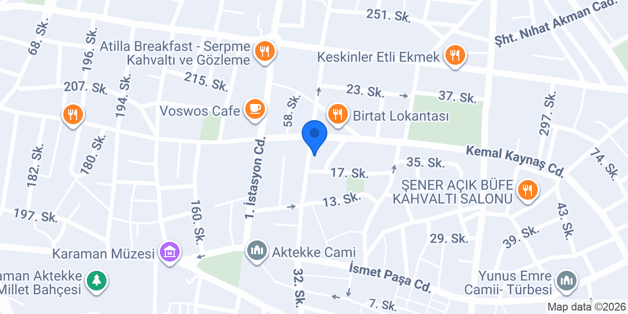 Waffle Queen Karaman konumu