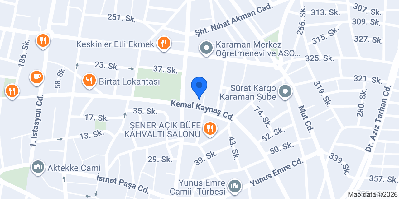 Karaman Tandır Evi konumu