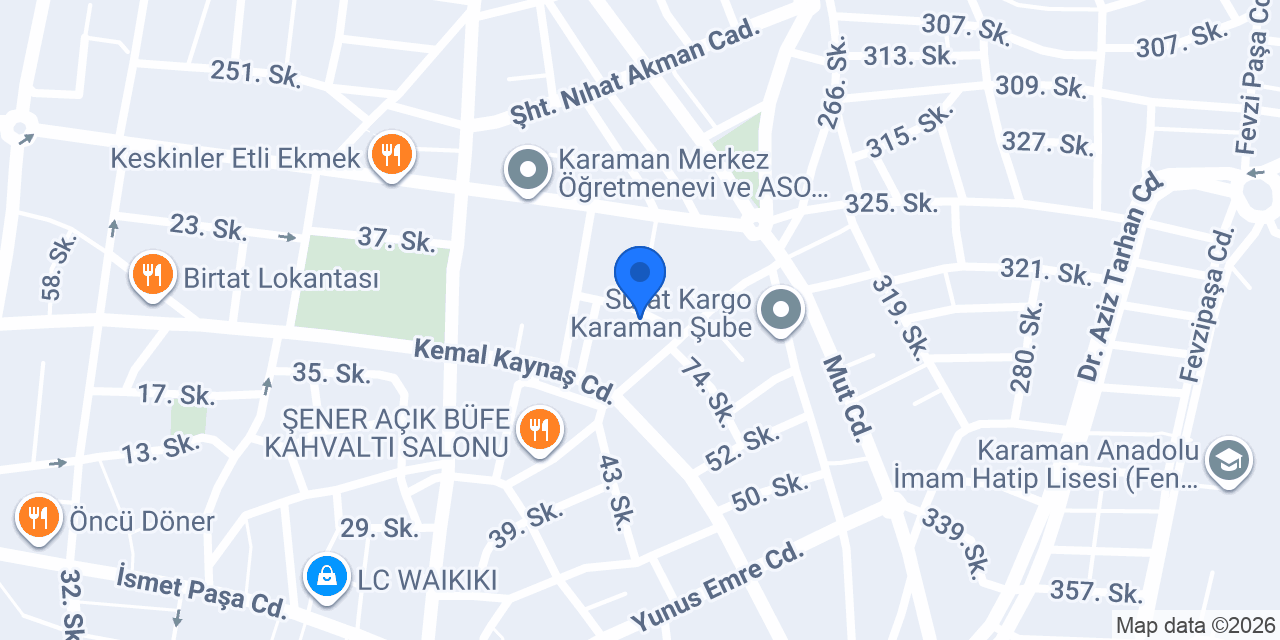 Karaman Diyetisyen Merve Özgüner konumu