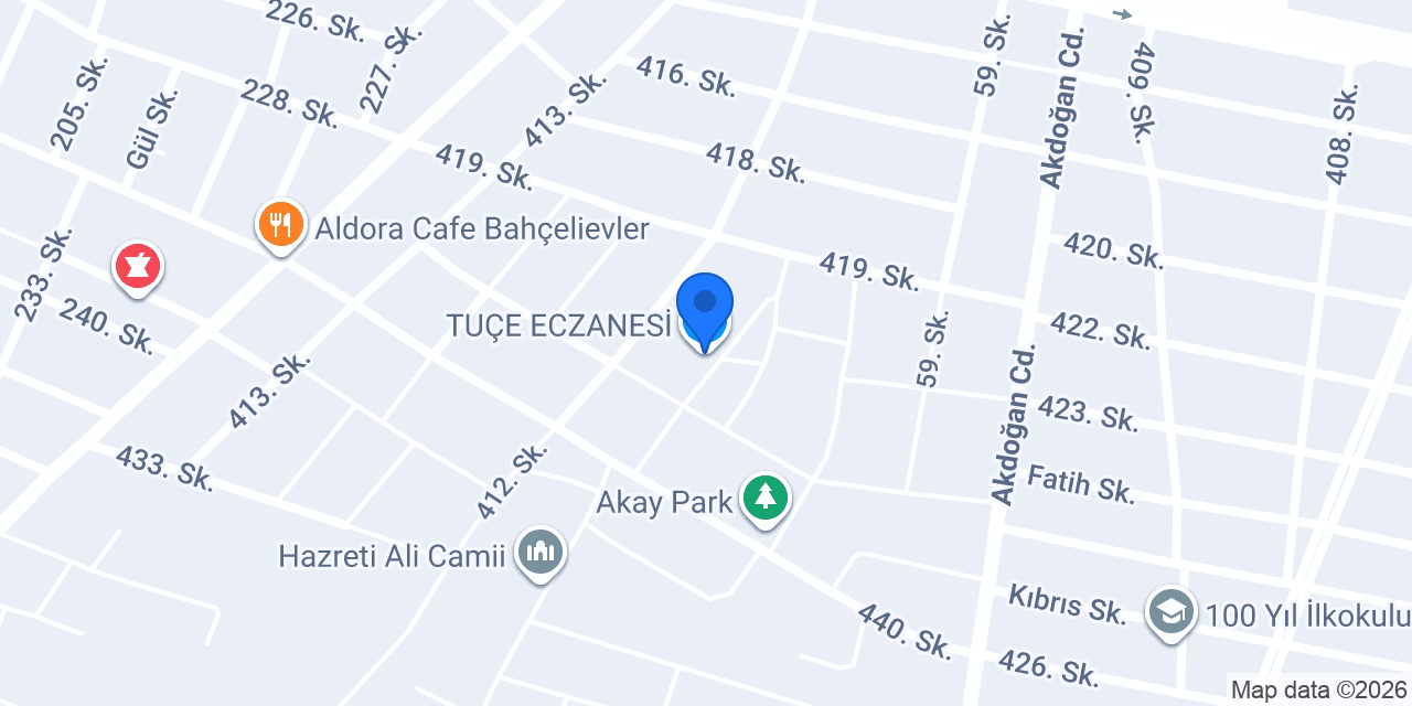 TUÇE ECZANESİ konumu