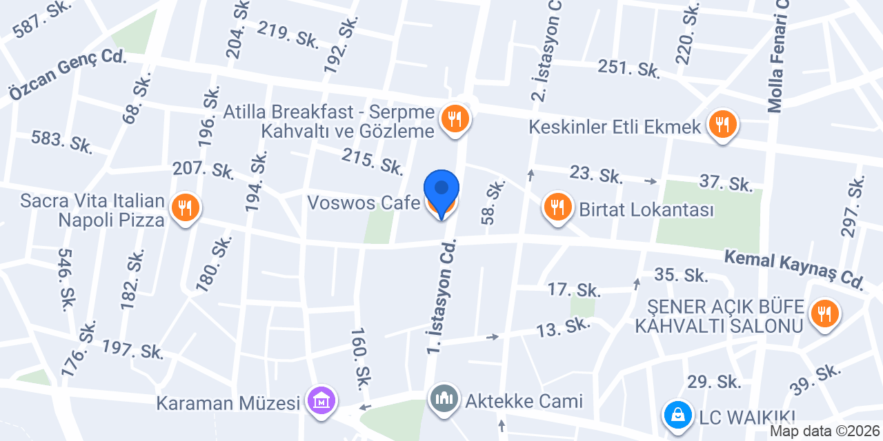 Voswos Cafe konumu