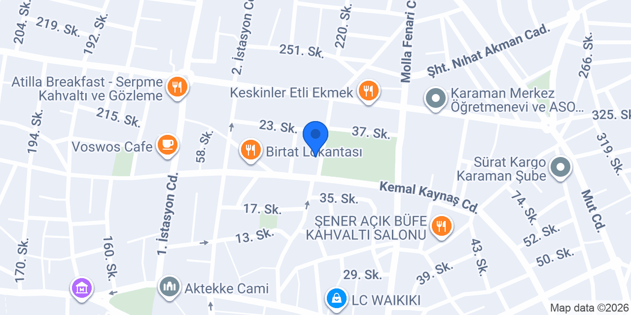 Karaman Ünver GÜLER Sigorta Ltd.Şti konumu
