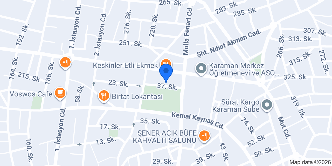 KARAMAN IŞIKLAR VETERİNER KLİNİĞİ konumu